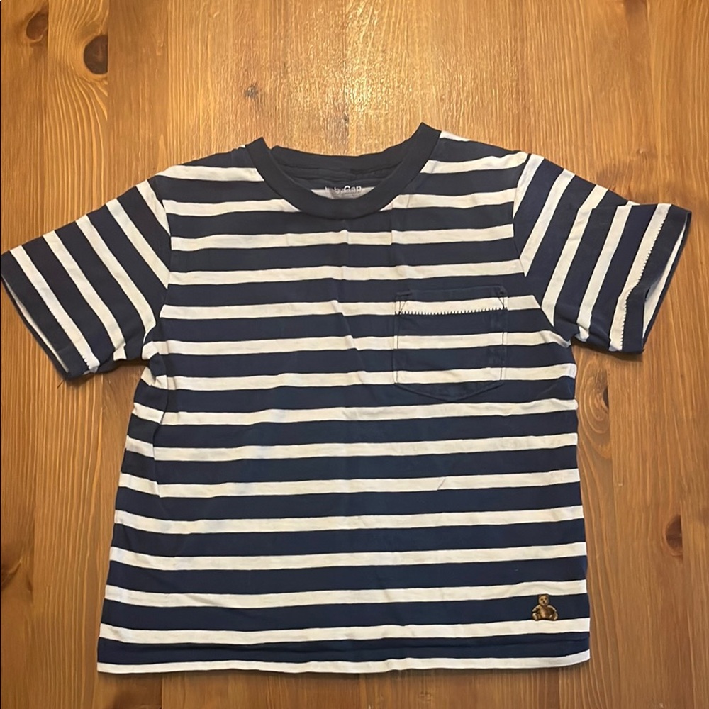 Navy Striped Kids T-Shirt